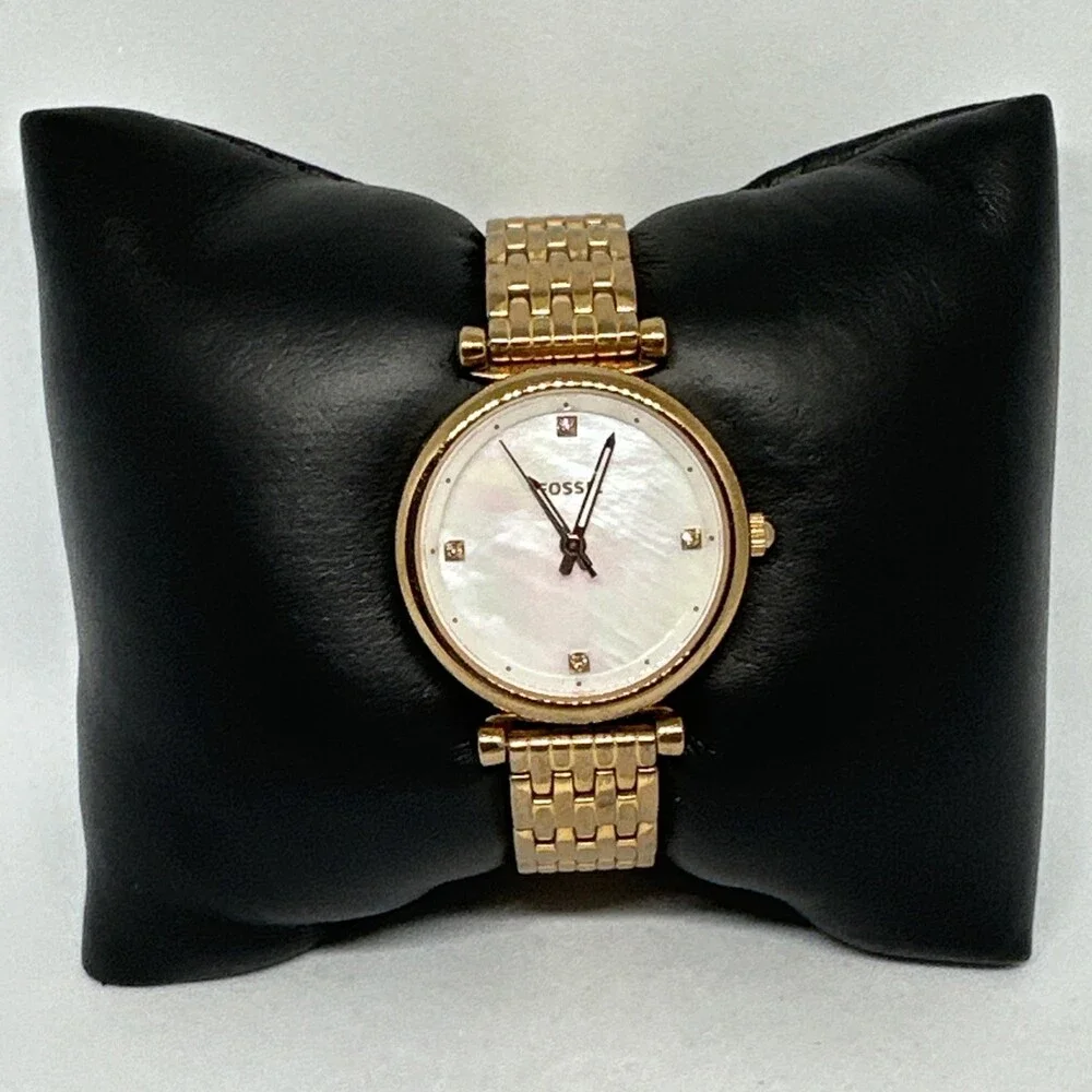 Fossil Carlie ES4429 Womens Gold Stainless Steel Analog Dial Quartz Watch HME729